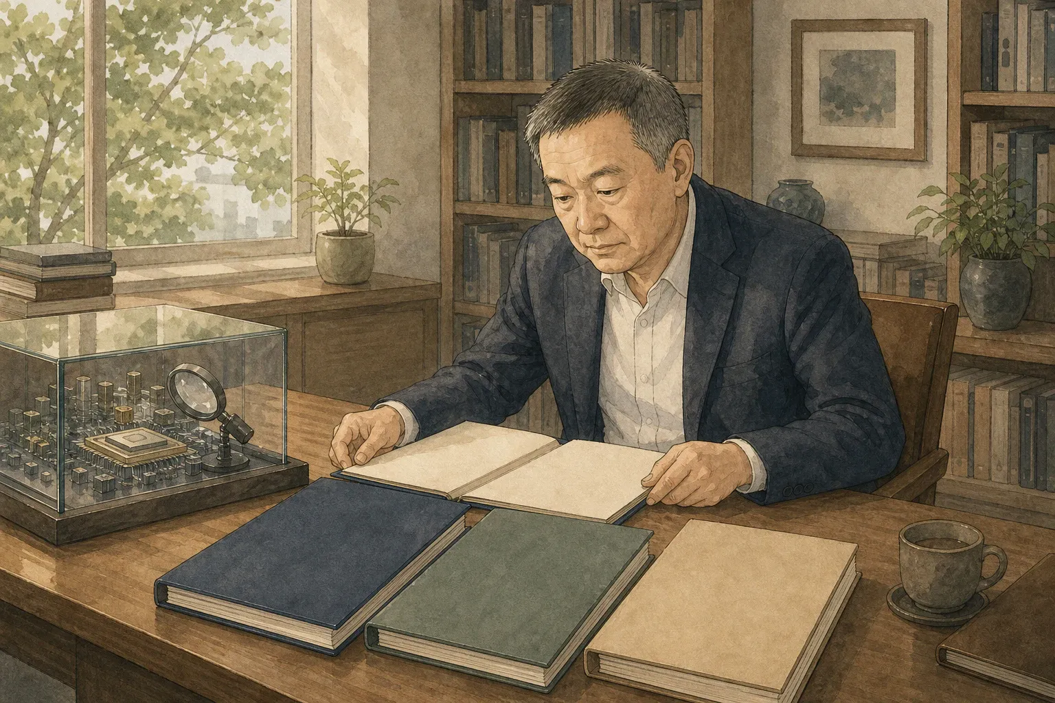세 개의 큰 핵심 자산과 깊은 기술 연구 자료를 오래 살피는 리 루의 편집 초상